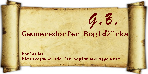 Gaunersdorfer Boglárka névjegykártya